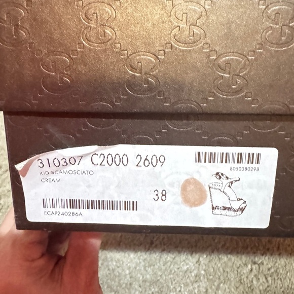 Gucci Tan Platform Sandals with Cork Soles. Size 38 - Picture 6 of 6